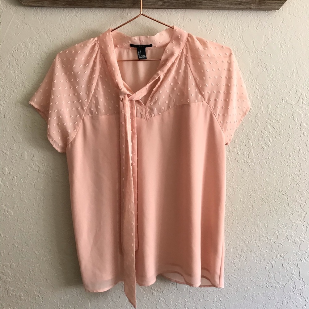 Forever 21 neck tie blouse